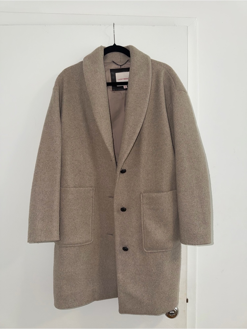 Lucky Brand Women's Oatmeal Long Coat